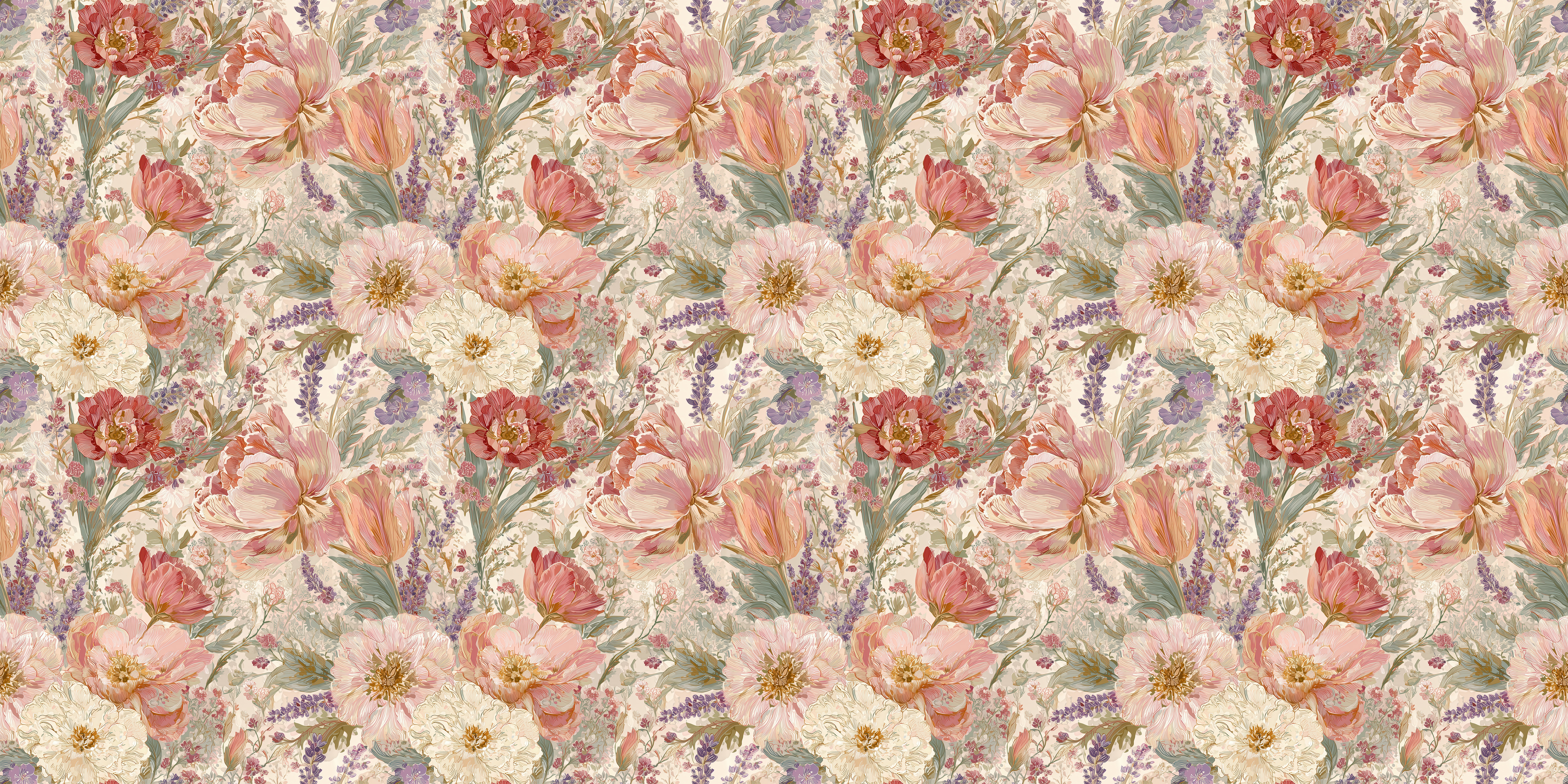 Close-up of a Miniberry printed floral pattern